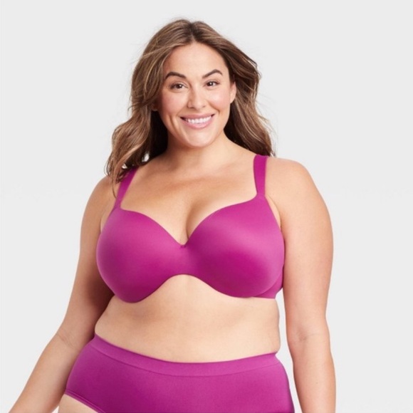 Sexy Auden lightly lined Demi coverage underwire bra 42DDD ( in tulip… - Picture 4 of 4